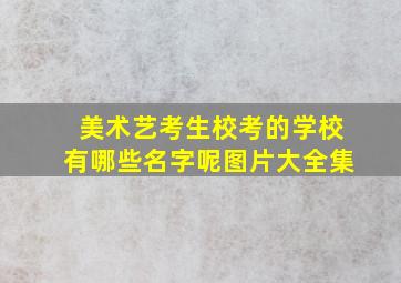 美术艺考生校考的学校有哪些名字呢图片大全集