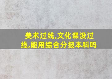 美术过线,文化课没过线,能用综合分报本科吗