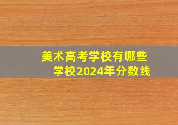 美术高考学校有哪些学校2024年分数线