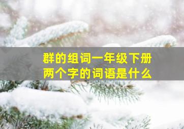 群的组词一年级下册两个字的词语是什么