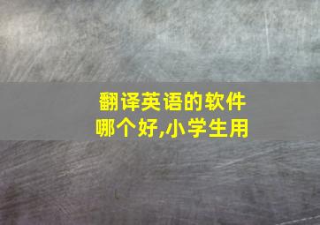 翻译英语的软件哪个好,小学生用