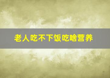 老人吃不下饭吃啥营养