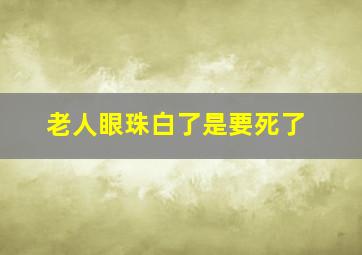 老人眼珠白了是要死了