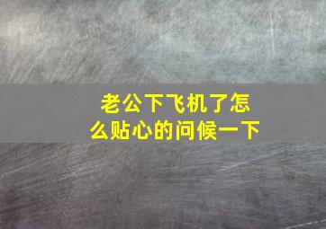 老公下飞机了怎么贴心的问候一下