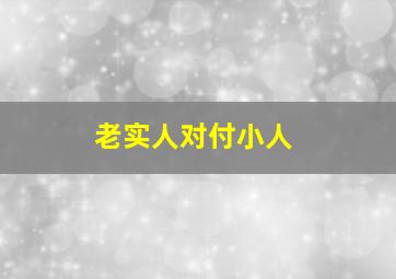 老实人对付小人