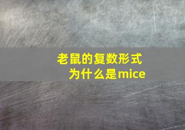 老鼠的复数形式为什么是mice