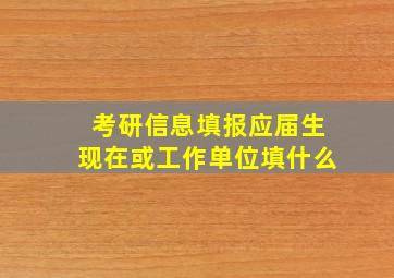 考研信息填报应届生现在或工作单位填什么