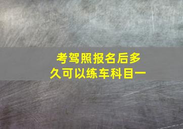 考驾照报名后多久可以练车科目一