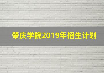 肇庆学院2019年招生计划