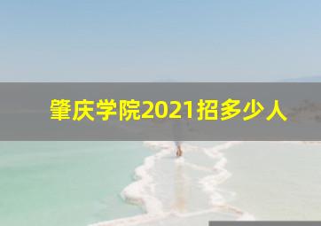 肇庆学院2021招多少人