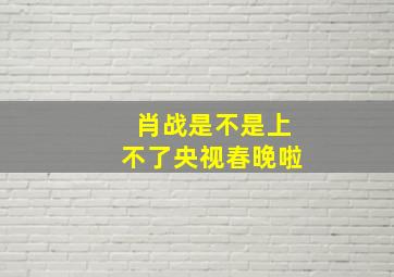 肖战是不是上不了央视春晚啦