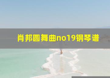 肖邦圆舞曲no19钢琴谱