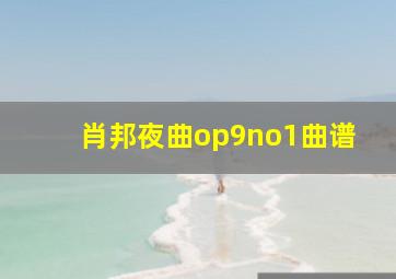 肖邦夜曲op9no1曲谱