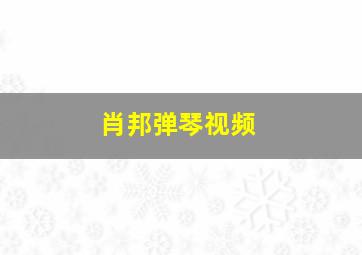 肖邦弹琴视频