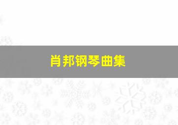 肖邦钢琴曲集