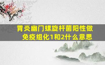 胃炎幽门螺旋杆菌阳性做免疫组化1和2什么意思