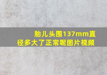 胎儿头围137mm直径多大了正常呢图片视频