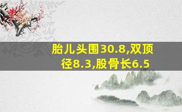 胎儿头围30.8,双顶径8.3,股骨长6.5