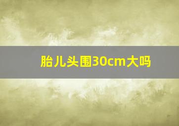 胎儿头围30cm大吗