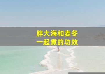 胖大海和麦冬一起煮的功效