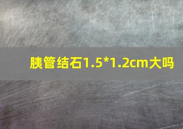 胰管结石1.5*1.2cm大吗