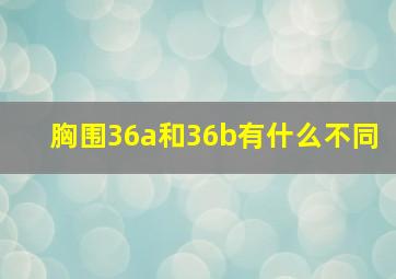 胸围36a和36b有什么不同