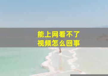 能上网看不了视频怎么回事