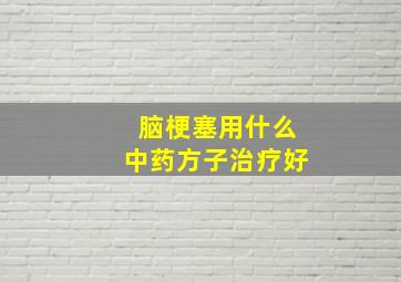 脑梗塞用什么中药方子治疗好