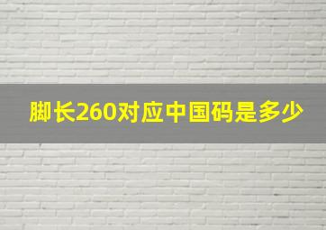 脚长260对应中国码是多少