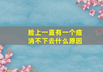 脸上一直有一个痘消不下去什么原因