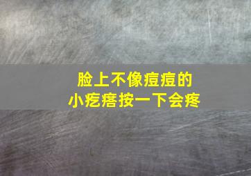 脸上不像痘痘的小疙瘩按一下会疼