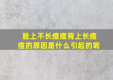 脸上不长痘痘背上长痘痘的原因是什么引起的呢