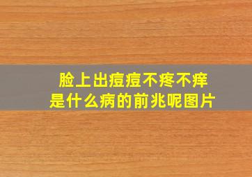 脸上出痘痘不疼不痒是什么病的前兆呢图片