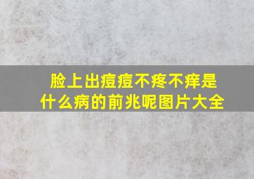 脸上出痘痘不疼不痒是什么病的前兆呢图片大全