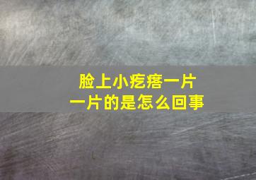 脸上小疙瘩一片一片的是怎么回事