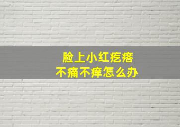 脸上小红疙瘩不痛不痒怎么办