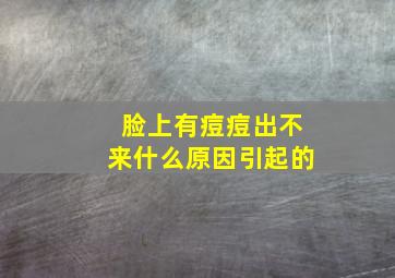 脸上有痘痘出不来什么原因引起的