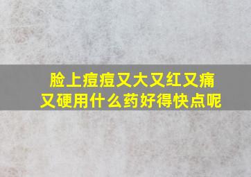 脸上痘痘又大又红又痛又硬用什么药好得快点呢