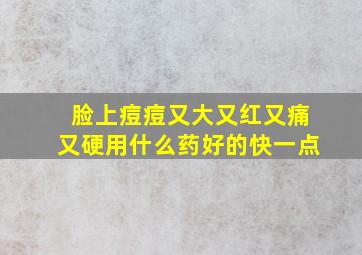 脸上痘痘又大又红又痛又硬用什么药好的快一点