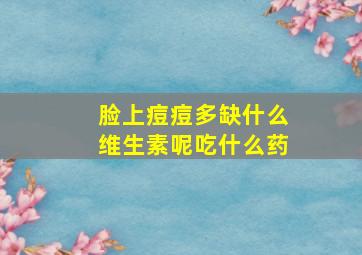 脸上痘痘多缺什么维生素呢吃什么药