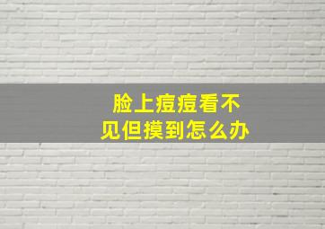 脸上痘痘看不见但摸到怎么办