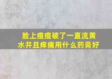 脸上痘痘破了一直流黄水并且痒痛用什么药膏好