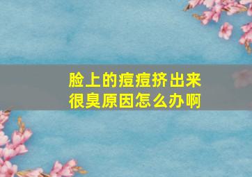 脸上的痘痘挤出来很臭原因怎么办啊