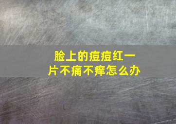 脸上的痘痘红一片不痛不痒怎么办