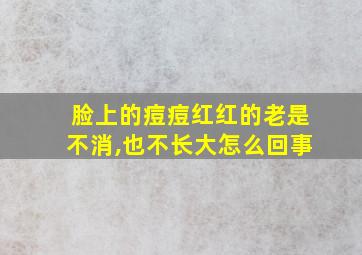 脸上的痘痘红红的老是不消,也不长大怎么回事