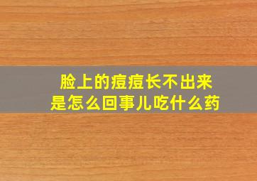 脸上的痘痘长不出来是怎么回事儿吃什么药