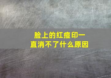 脸上的红痘印一直消不了什么原因