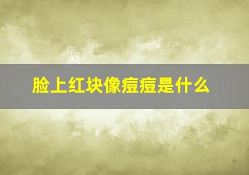 脸上红块像痘痘是什么