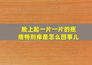 脸上起一片一片的疙瘩特别痒是怎么回事儿