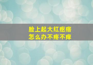 脸上起大红疙瘩怎么办不疼不痒